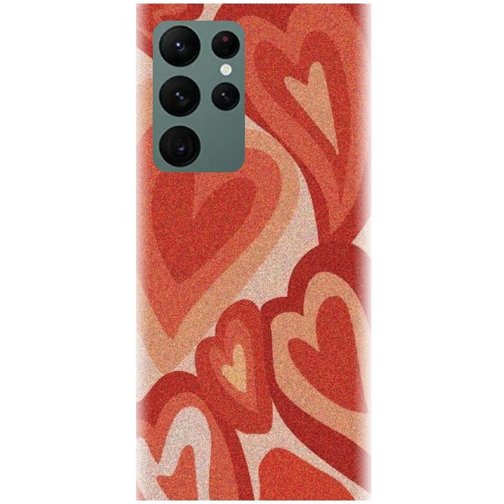 Силиконов кейс, съвместим с модел Samsung Galaxy S22 Ultra - Hearts