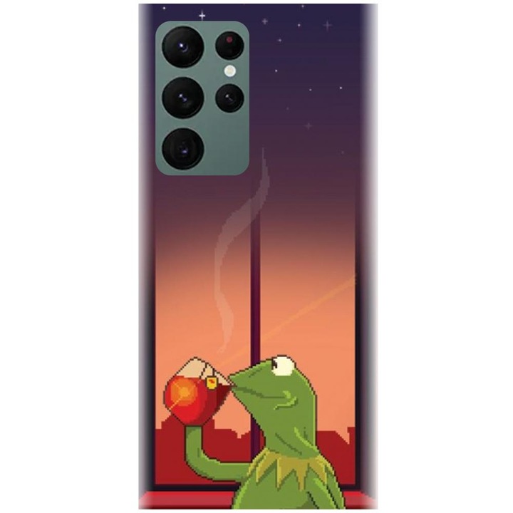 Силиконов калъф, съвместим с модел Samsung Galaxy S22 Ultra - None Of My Business