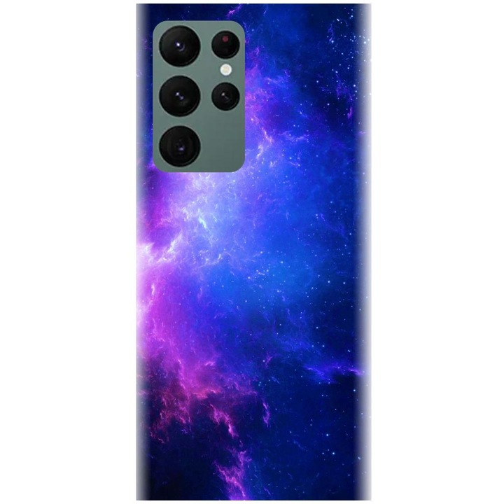 Силиконов калъф, съвместим с модел Samsung Galaxy S22 Ultra - Purple Space Nebula