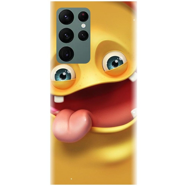 Силиконов кейс, съвместим с Samsung Galaxy S22 Ultra - модел Cute Monster