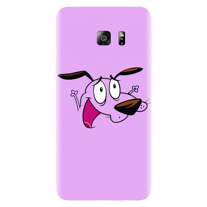 Husa din silicon compatibila cu Samsung Galaxy S6 - model Courage The Cowardly Dog