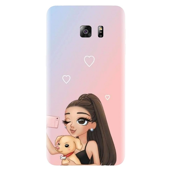 Husa din silicon compatibila cu Samsung Galaxy S6 - model Selfie With Sweet Dog