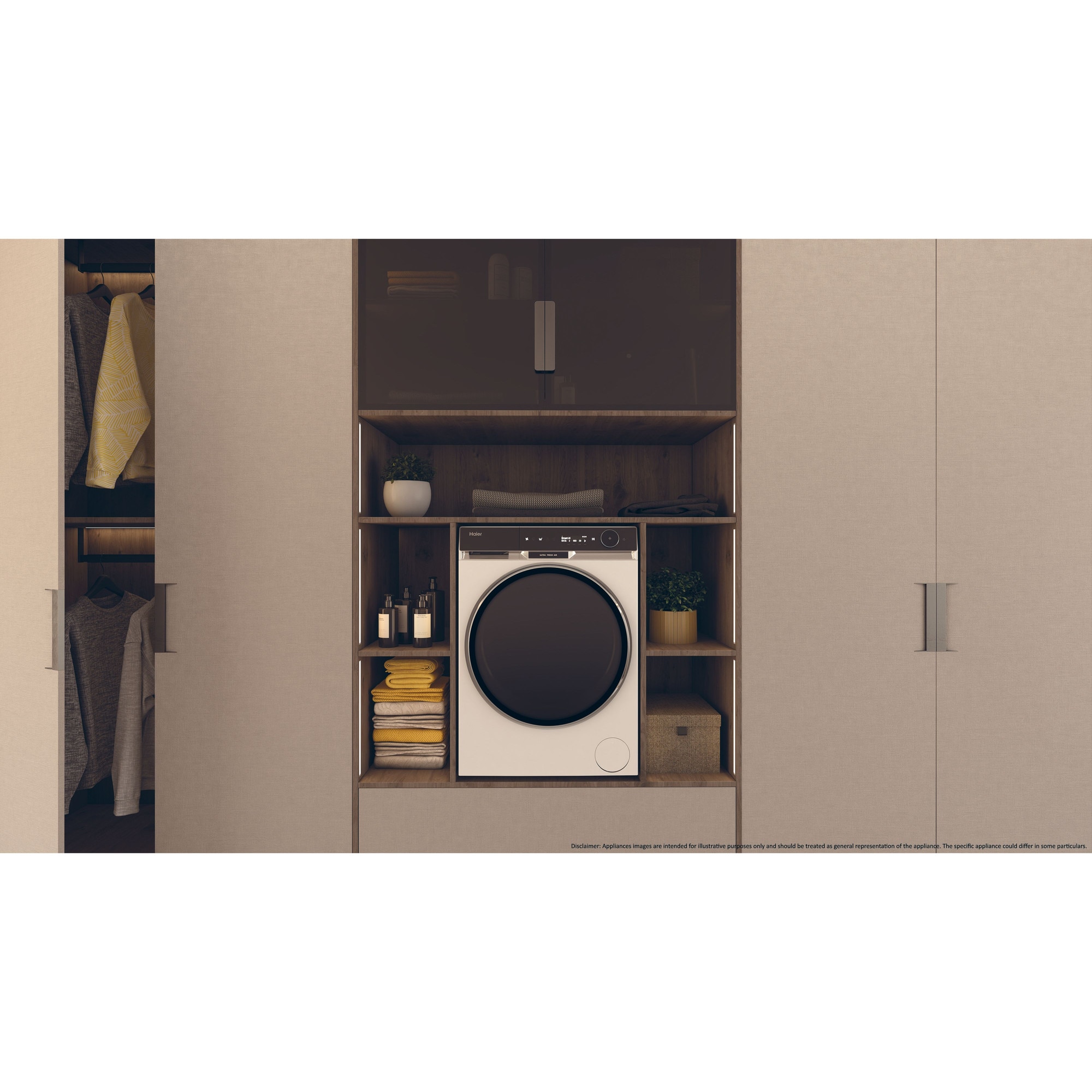 Masina de spalat HAIER HW100-BD14397U1S, Motor Direct Motion, clasa A-20%, 10 kg, 1400 rpm, Ultra Fresh, WiFi/ hOn app, Steam, Autodose, ABT, display LCD, Refresh, alba