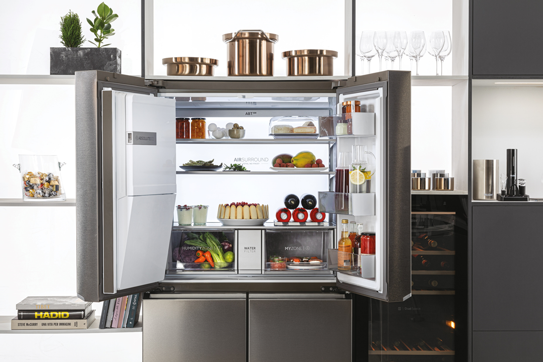 Side by Side Cube Haier, 601L, Clasa E, Total No Frost, Absolute Ice, ABT Pro, Air Surround, Switch Zone, My Zone, Daylight, Dispenser apa si gheata, HCR7918EIMB 12 res 94e8b9418410bab424213f2557235515
