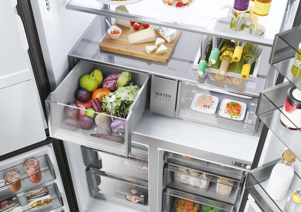 Side by Side Cube Haier, 601L, Clasa E, Total No Frost, Absolute Ice, ABT Pro, Air Surround, Switch Zone, My Zone, Daylight, Dispenser apa si gheata, HCR7918EIMB 8 res ebca3d6c79ffc7288c13b8fae919a45f