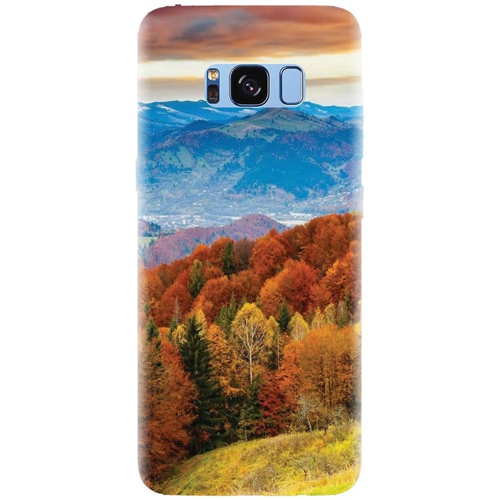 Husa din silicon compatibila cu Samsung Galaxy S8 - model Autumn Mountain Fall Rusty Forest