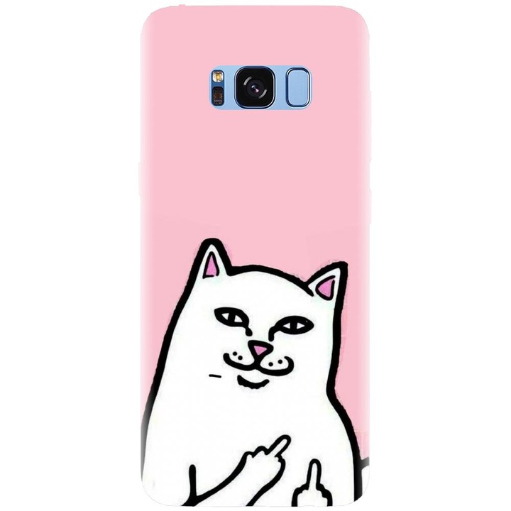 Husa din silicon compatibila cu Samsung Galaxy S8 - model White Cat