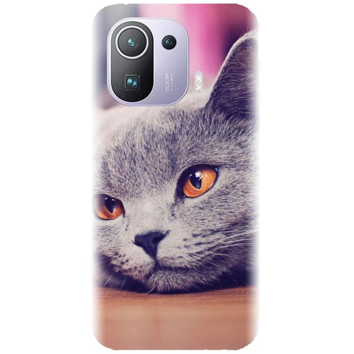 Силиконов калъф, съвместим с Xiaomi Mi 11 Pro - модел Британска късокосместа котка