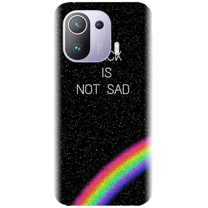 Силиконов капак, съвместим с модела Xiaomi Mi 11 Pro - Black Is Not Sad