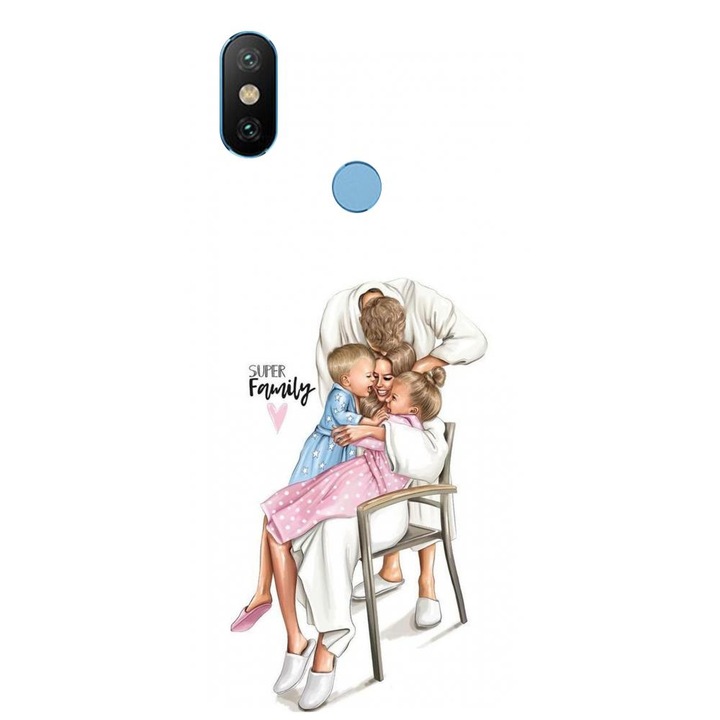 Силиконов калъф, съвместим с Xiaomi Mi A2 - Супер семеен модел