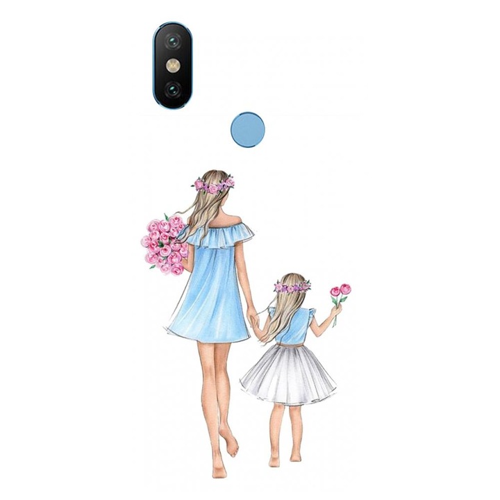 Силиконов кейс съвместим с Xiaomi Mi A2 - Модел майка и дъщеря