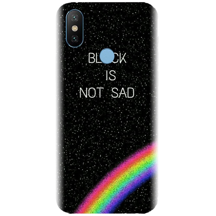 Силиконов калъф, съвместим с модел Xiaomi Mi A2 - Black Is Not Sad