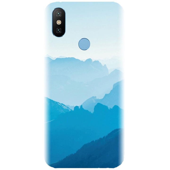 Силиконов калъф, съвместим с Xiaomi Mi A2 - модел Blue Mountain Crests