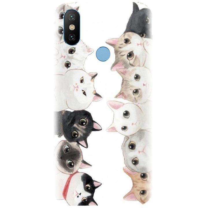 Силиконов кейс, съвместим с Xiaomi Mi A2 - модел Cat Party