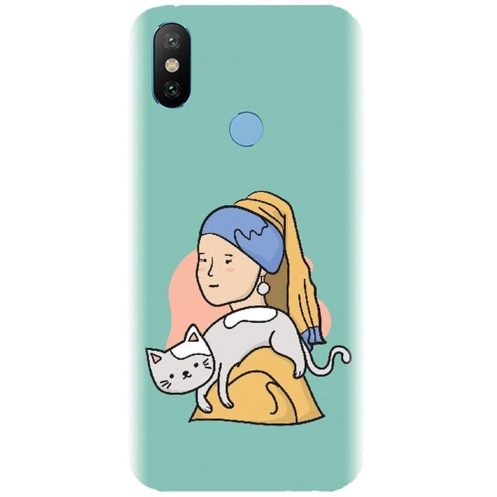 Силиконов калъф, съвместим с модел Xiaomi Mi A2 - Girl With A Pearl Earring