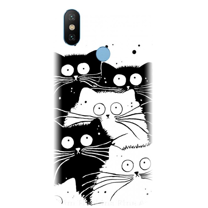 Силиконов калъф, съвместим с модел Xiaomi Mi A2 - Oo Cats