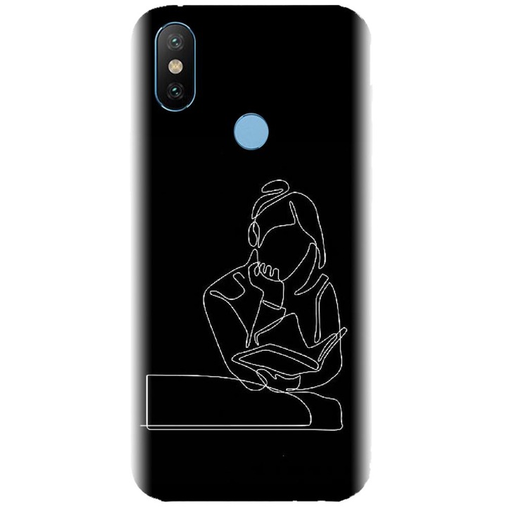 Силиконов калъф, съвместим с модел Xiaomi Mi A2 - Line Art The Smart One