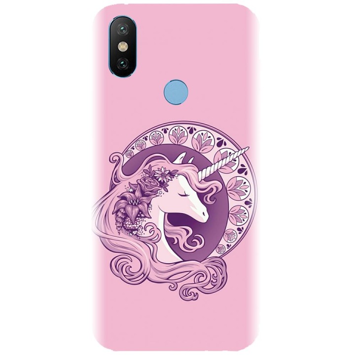 Силиконов калъф, съвместим с Xiaomi Mi A2 - модел Purple Unicorn