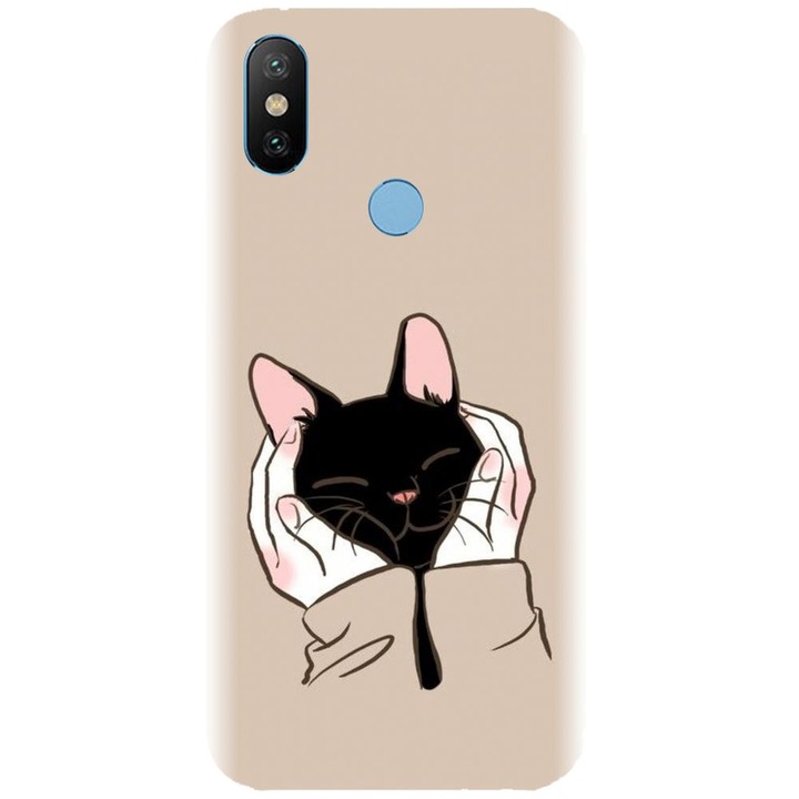 Силиконов кейс съвместим с Xiaomi Mi A2 - модел Th Black Cat In Hands