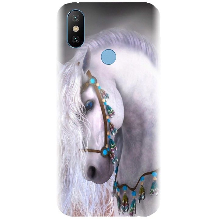 Силиконов калъф, съвместим с Xiaomi Mi A2 - модел White Horse