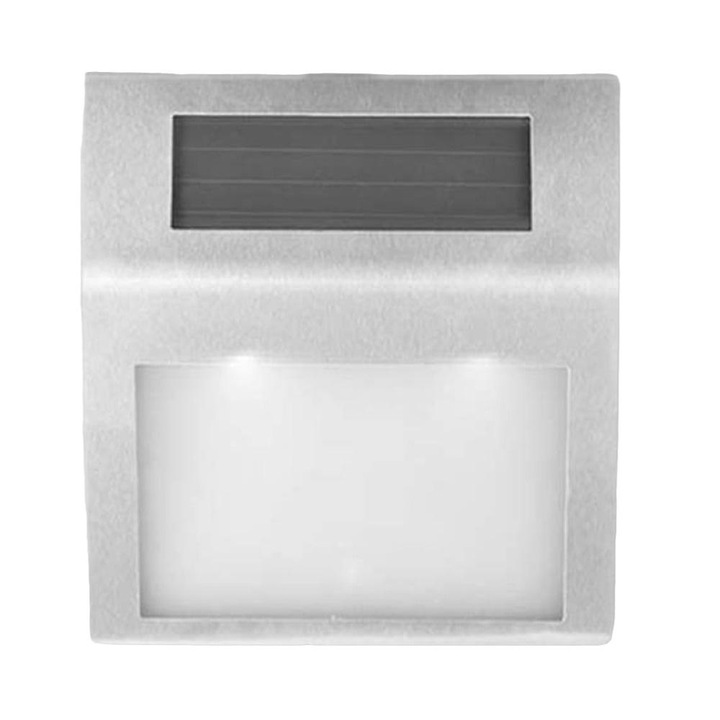 Lampa solara pentru numarul casei, inox, argintiu, 20x18x3cm, IP65, accesorii incluse