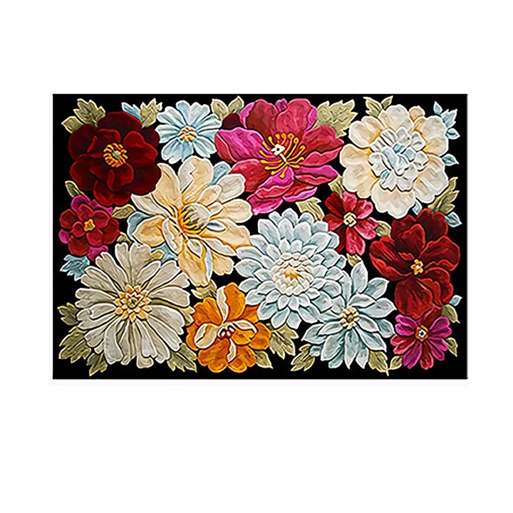 Covor intrare, absorbant, multicolor, 40x60cm, design geometric