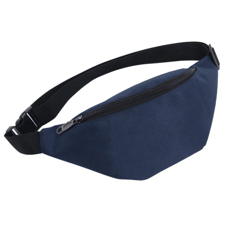 Sporttáska, vászon, kék, 30x13x13cm