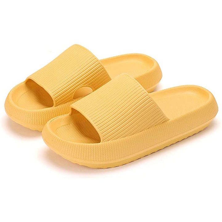 Papuci de casa pentru femei, Spuma EVA, Galben, 36-37 EU