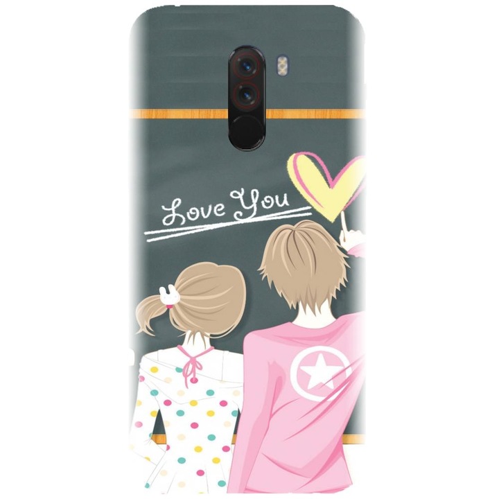 Силиконов калъф, съвместим с Xiaomi PocoPhone F1 - Училищен модел