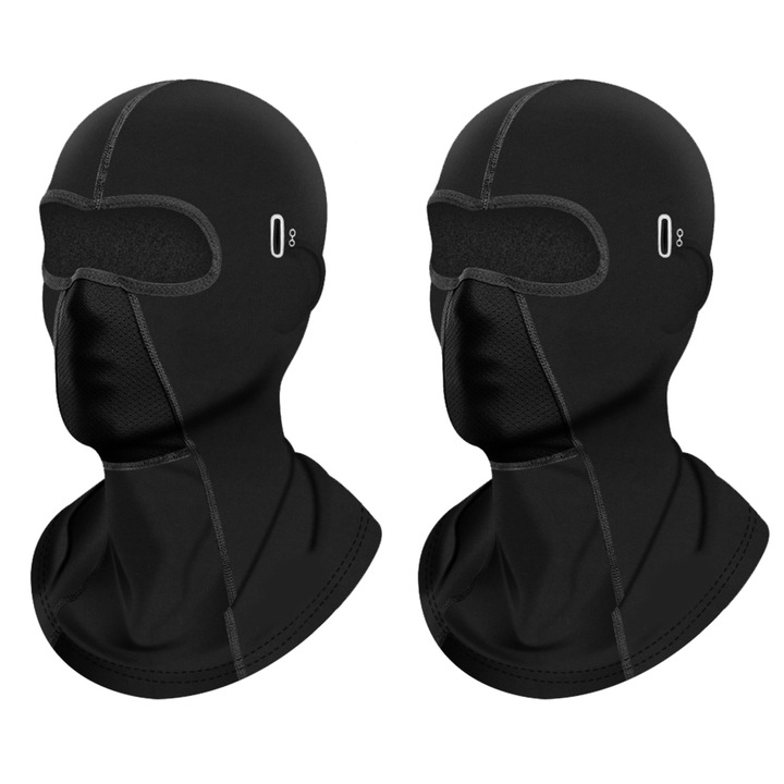 2 db-os Balaclava készlet, QttvbTna, Bársony, Síeléshez, 43 x 33 cm, Fekete