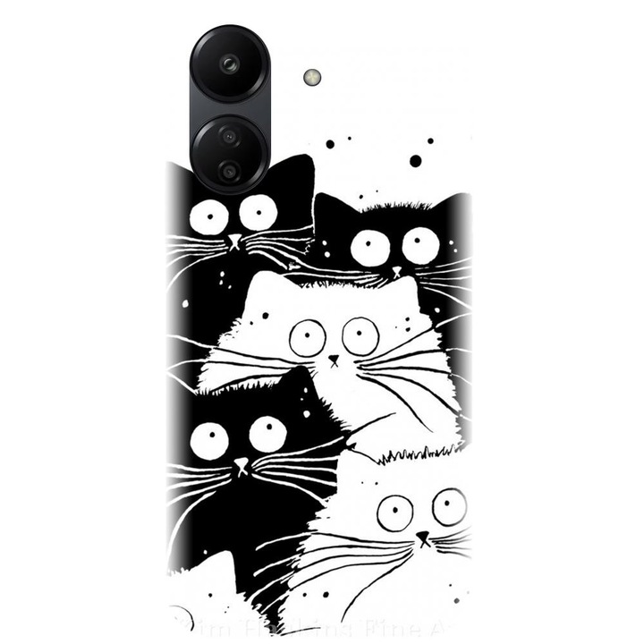 Силиконов капак, съвместим с модел Xiaomi Redmi 13c 4g - Oo Cats