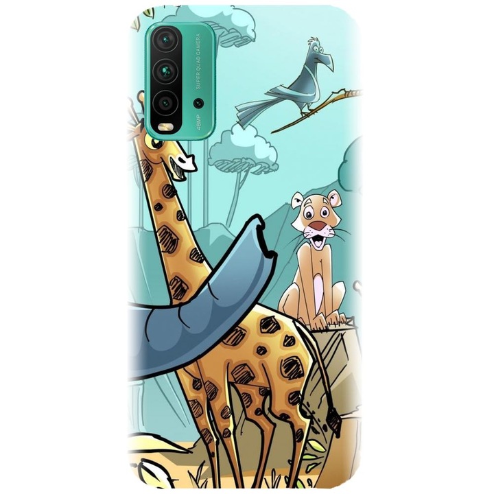 Силиконов капак, съвместим с Xiaomi Redmi 9t - модел Jungle Animals
