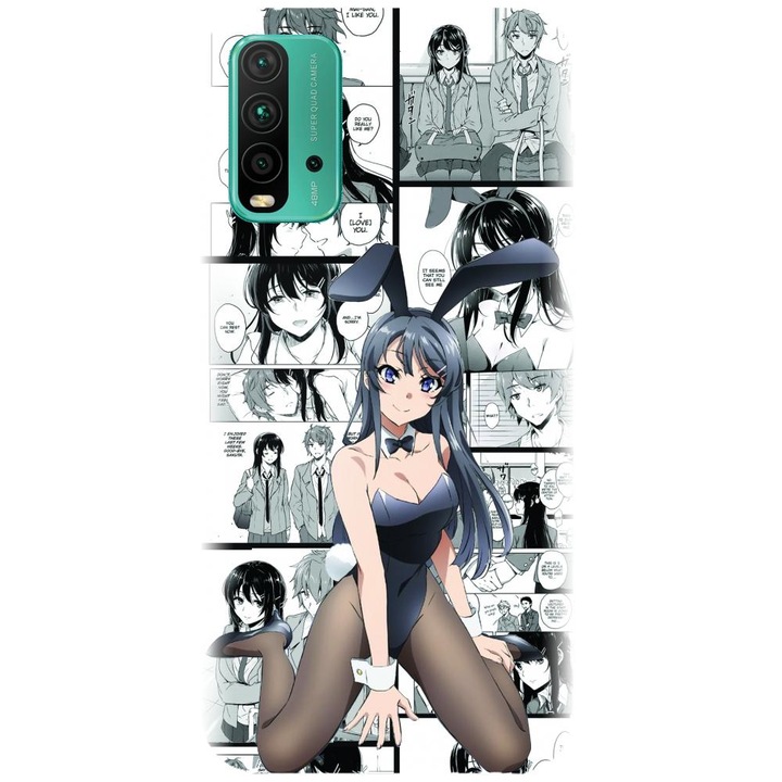 Силиконов калъф, съвместим с Xiaomi Redmi 9t - модел Bunny Girl