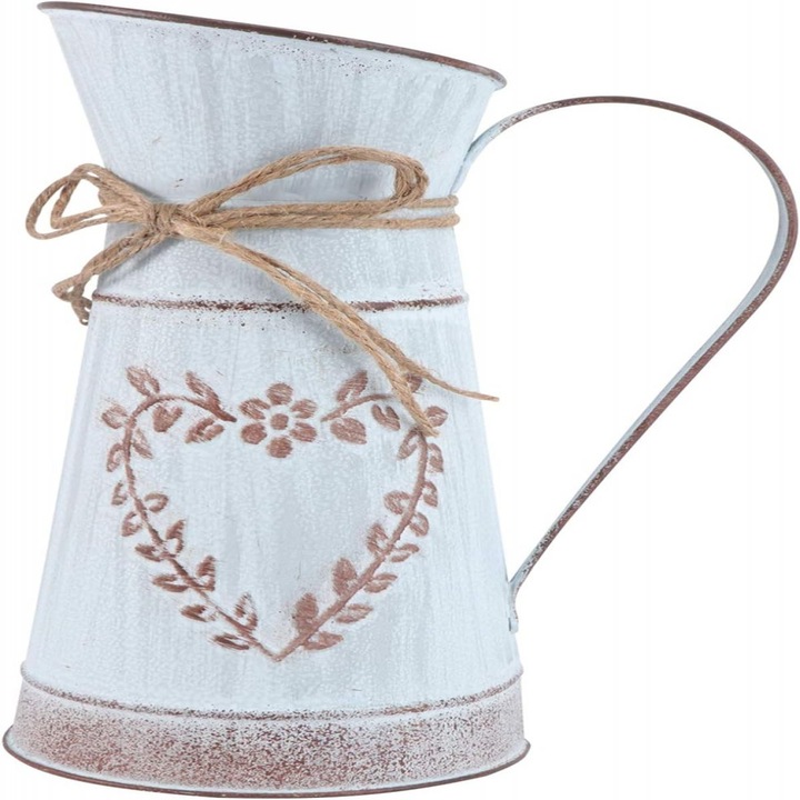 Vaza Vintage, metal galvanizat, multicolor, 11x23,5cm