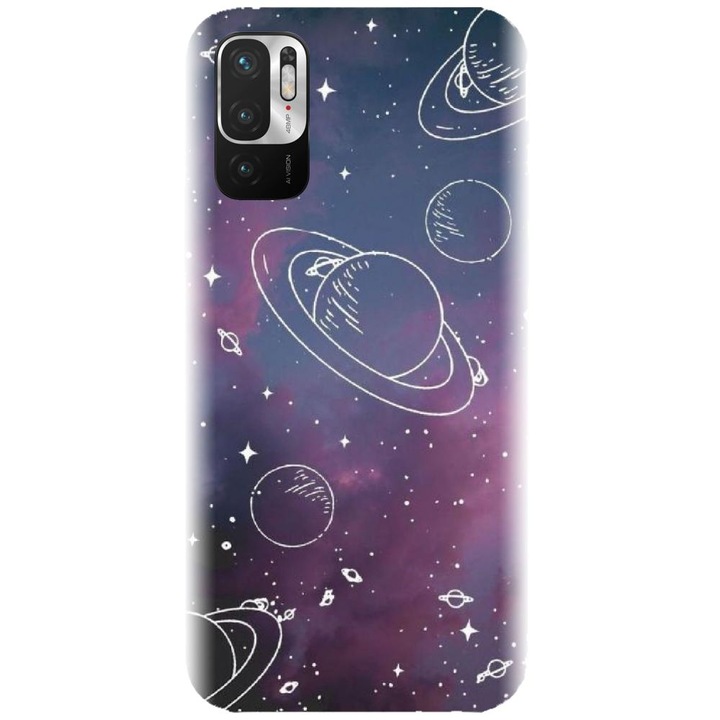 Силиконов капак, съвместим с модел Xiaomi Redmi Note 10 4g - Cosmic Drawn Map