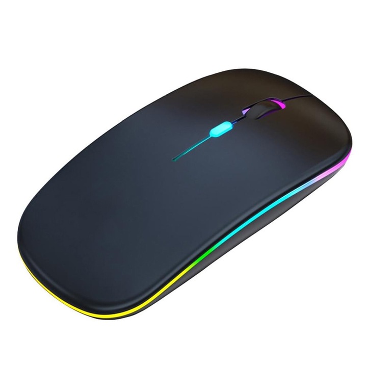 Mouse fara fir, reincarcabila, LED RGB, silentioasa, 3 DPI ajustabili, multicolor, Plug and Play