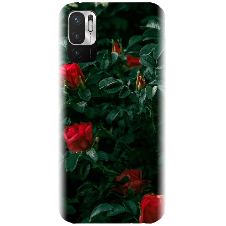 Силиконов капак, съвместим с Xiaomi Redmi Note 10 4g - модел Red Roses