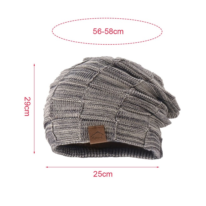 Унисекс шапка, Slouchy Beanie, топла, мека, многоцветна