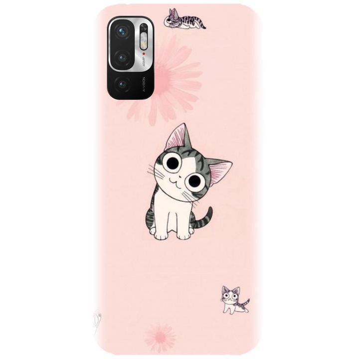 Силиконов кейс съвместим с Xiaomi Redmi Note 10 4g - модел Cute cat