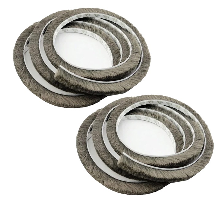 Set 2 benzi de etansare pentru usi, autoadezive, polipropilena, argintiu, 9x5mm