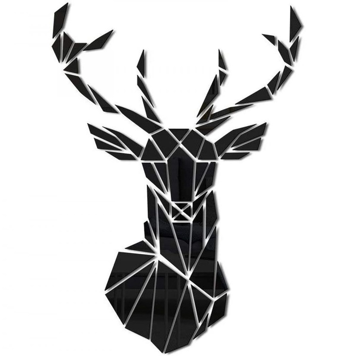 Set autocolant 3D, cerb, acrilic, negru, 86x51cm