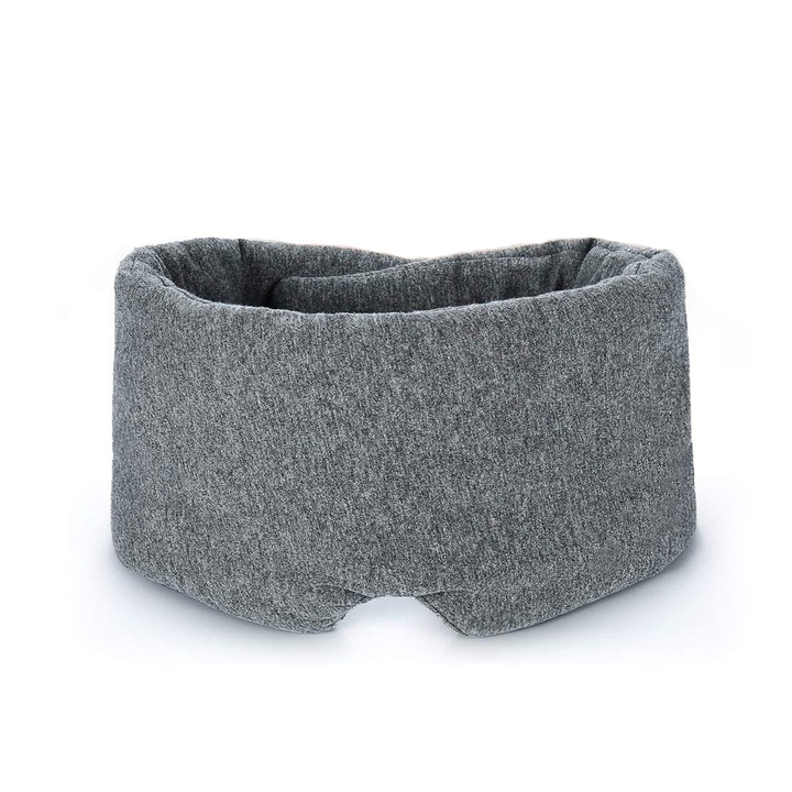 Set de 2 Masti de dormit, blocare lumina, ajustabile, bumbac, gri, 7.8x71cm