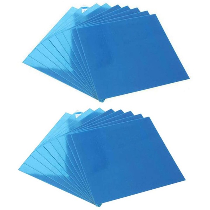 Set 16 autocolante decorative oglinda, argintiu, 15x15cm