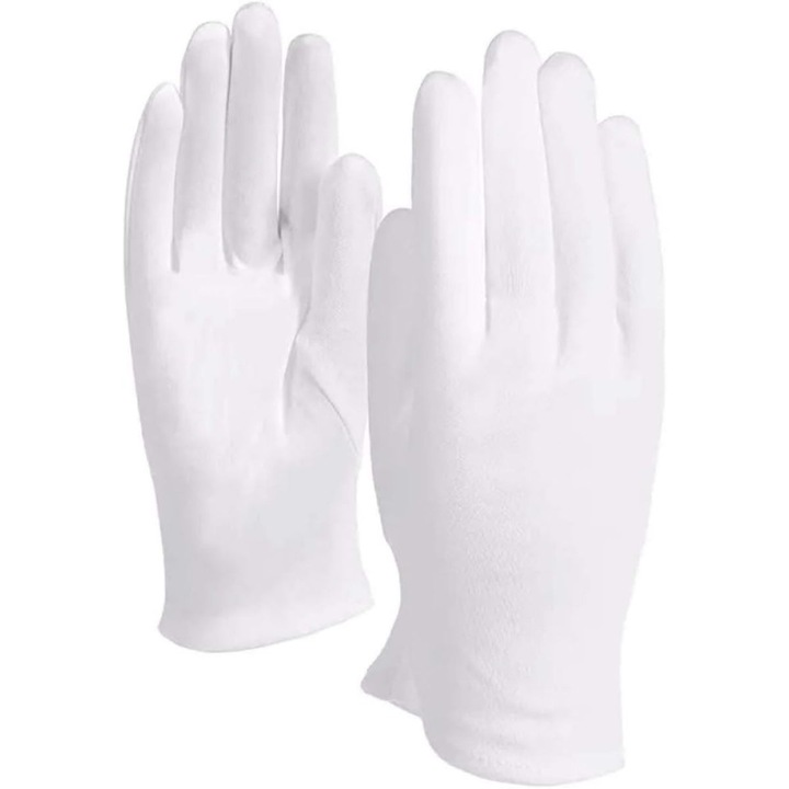 Manusi pentru eczema, bumbac, 24 cm, alb