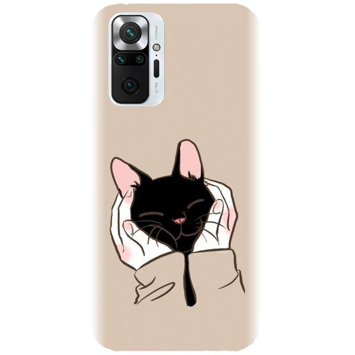 Силиконов кейс съвместим с Xiaomi Redmi Note 10 Pro - модел Th Black Cat In Hands