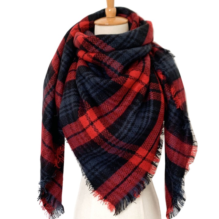 Esarfa dama, acril, multicolor, 140 x 140 cm