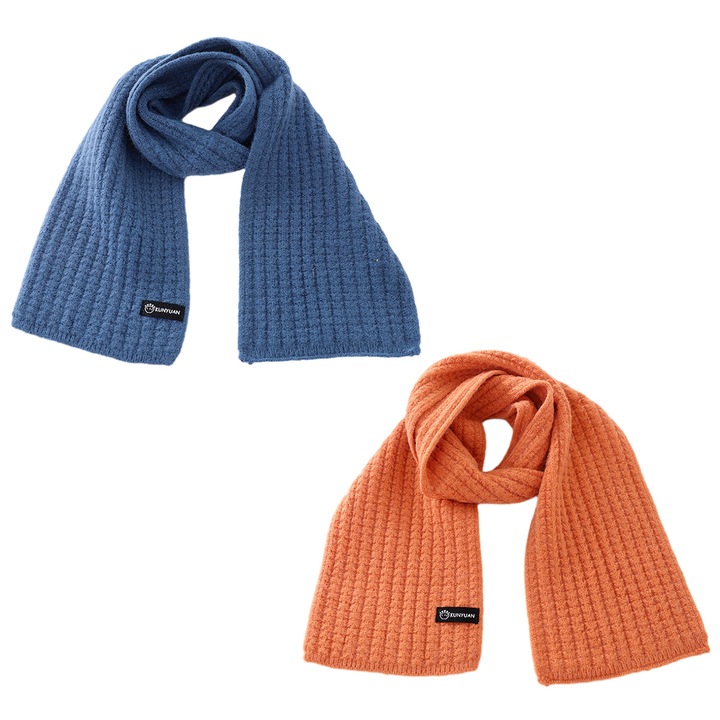 Esarfa tricotata pentru copii, 140cm, culori solide, unisex, 3-15 ani