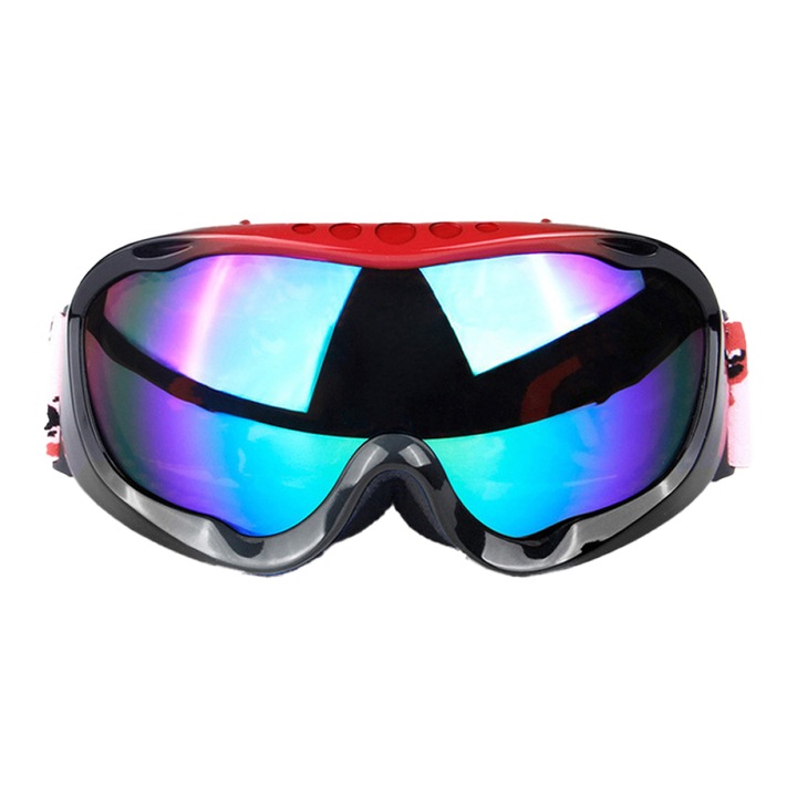 Set ochelari de schi pentru familie, anti-ceata, protectie UV, multicolor, compatibili cu casca