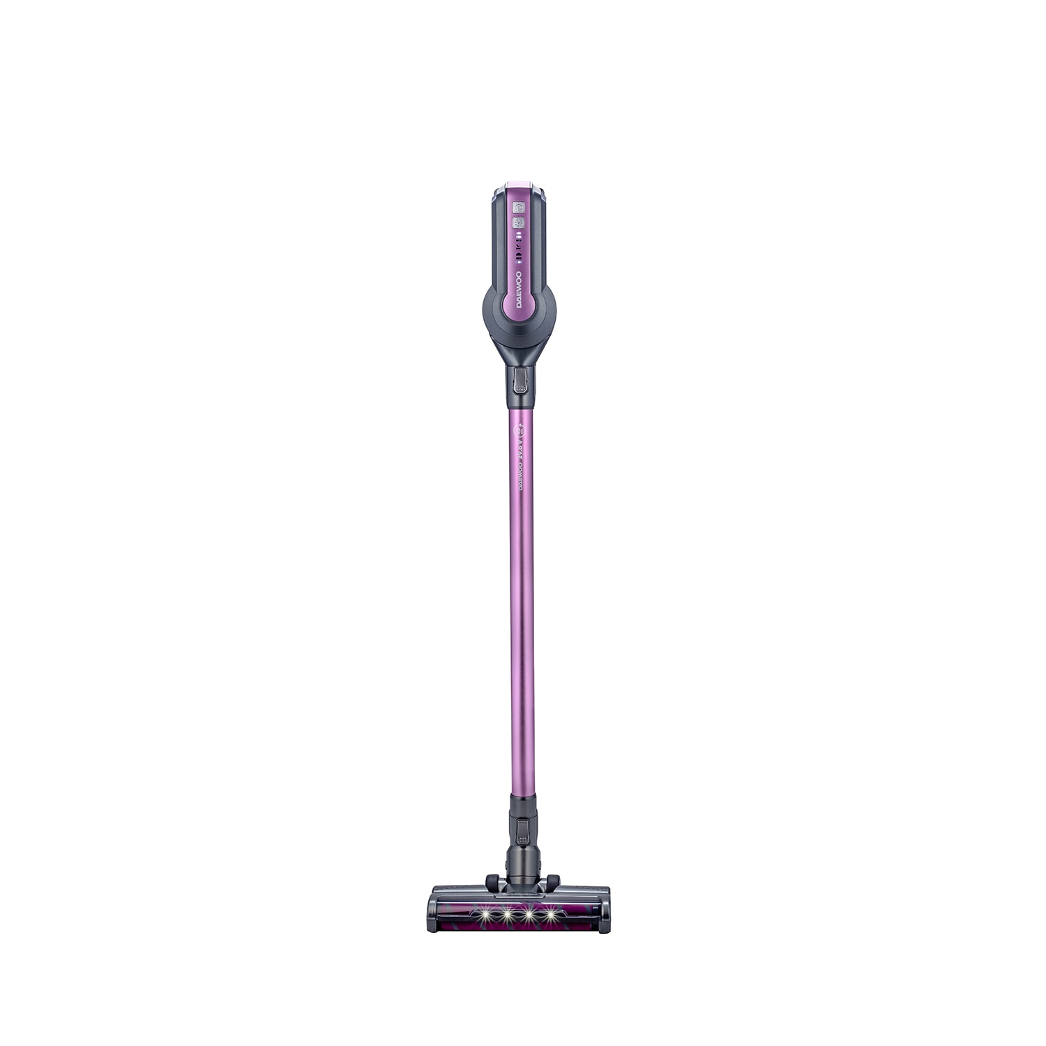 Aspirator vertical Daewoo RSH-410GP-1, tip stick, putere 300 W, putere de aspirare 100 W, filtru HEPA, baterie Litiu-Ion 29.6 volti, autonomie 40 min., control pe maner, baterie re