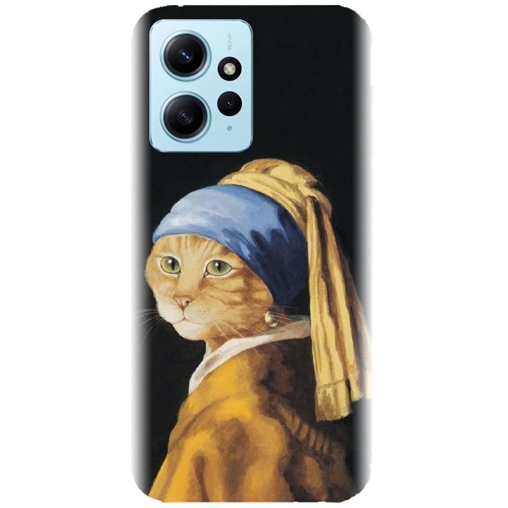 Силиконов калъф, съвместим с модел Xiaomi Redmi Note 12 4g - Cat With A Pearl Earring
